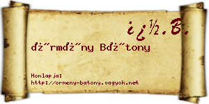 Örmény Bátony névjegykártya